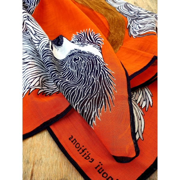 Inoui Editions medvilnės skara TOUTOU ORANGE